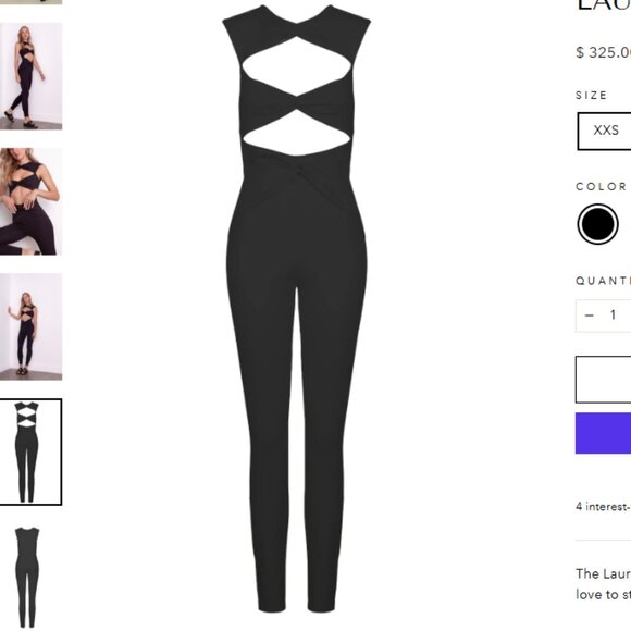 Port de Bras Lauren Active Suit - Black - M - Picture 3 of 6